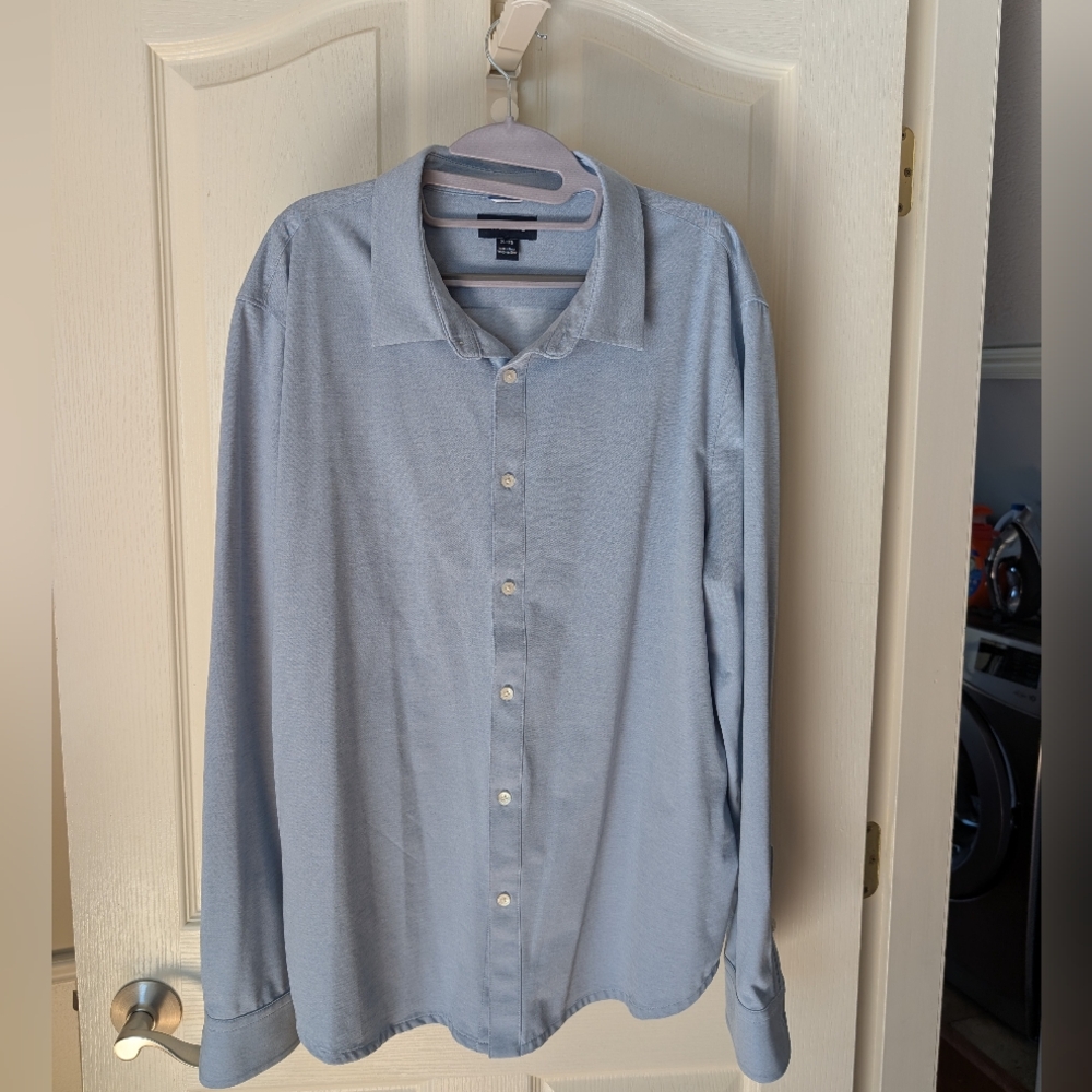 Kit and Ace Blue City Tech Long Sleeve Classic Fit Shirt (XL)
